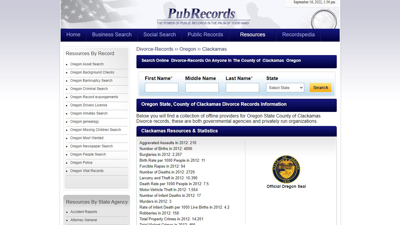Clackamas County, Oregon Divorce Records - Pubrecords.com